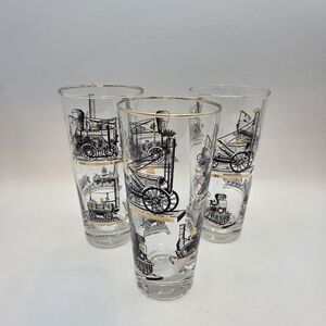 Vintage MCM Libbey Locamotive Tumblers